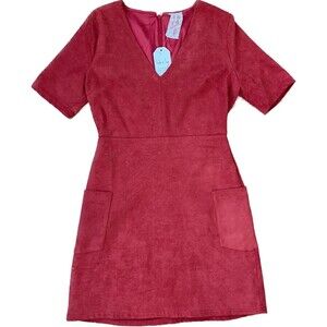 Sadie & Sage | NWT Red Vegan Suede Dress | Small